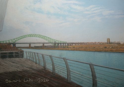 Runcorn Widnes bridge viewed from The Deck flats