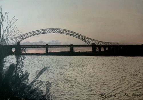 Silver Jubilee Bridge and River Mersey