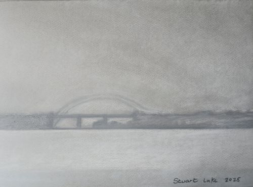 Silver Jubilee Bridge on a misty day